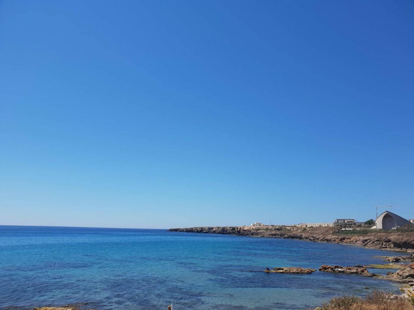 Clear blue sea at Portopalo